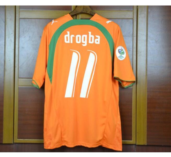 2006 Ivory Coast Retro Home Kit Soccer Jersey #11 drogba